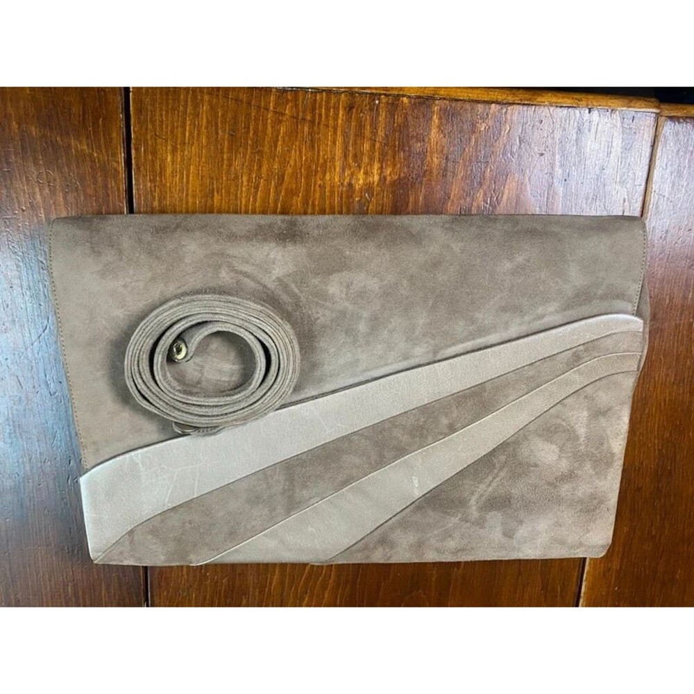 1980s Vintage Clutch or Crossbody Purse Preppy Minimalist Chic Style - Picture 3 of 10